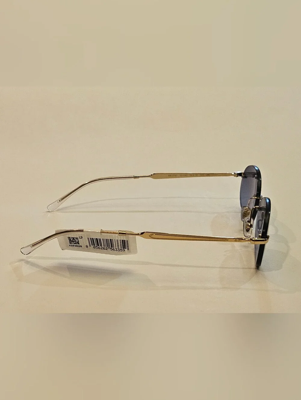 RAY-BAN RB3767 001 4C Arista Gold Blue Gradient Sunglasses New W Replaced Bolts